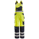 Snickers 0113 High Visibility Bib & Brace Klasse 2 Hv Yellow - Navy