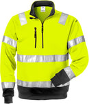Fristads Hi Vis Sweatshirt Met Korte Rits Klasse 3 728 Shv