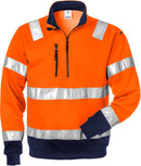 Fristads Hi Vis Sweatshirt Met Korte Rits Klasse 3 728 Shv