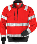 Fristads Hi Vis Sweatshirt Met Korte Rits Klasse 3 728 Shv