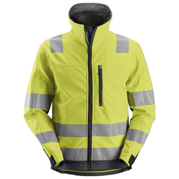 Snickers 1230 Allroundwork High-Vis Softshell Jack Klasse 3 Hv Yellow - Steel Grey