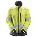 Snickers 1237 Allroundwork High-Vis Softshell Damesjack Klasse 2/3 Hv Yellow - Steel Grey