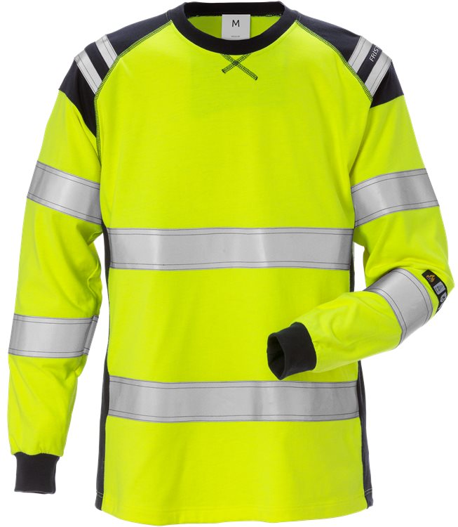 Fristads Flamestat Hi Vis T-Shirt Met Lange Mouw Dames Klasse 3 7097 Tflh