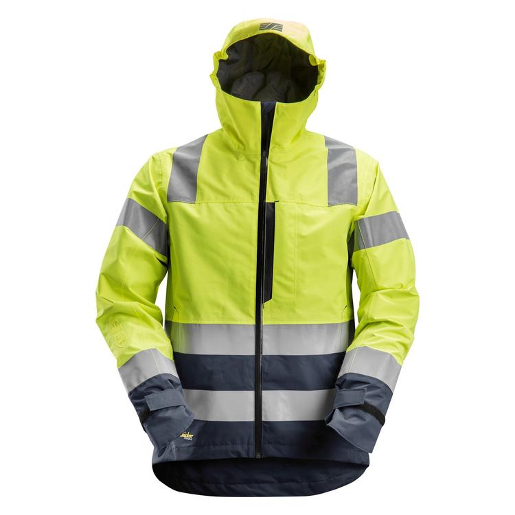 Snickers 1330 Allroundwork High-Vis Waterproof Shell Jack Klasse 3 Hv Yellow - Navy