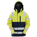 Snickers 1361 Protecwork Waterproof Shell Jack  High-Vis Klasse 3 Hv Yellow - Navy