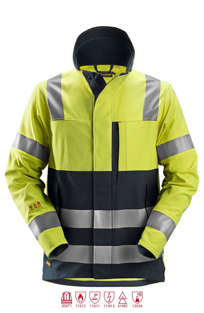 Snickers 1561 Protecwork Jack High-Vis Klasse 3 Hv Yellow - Navy