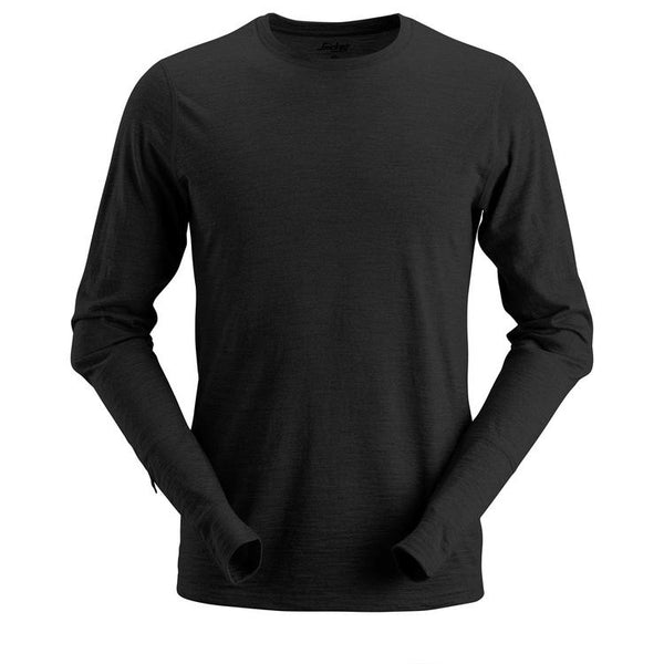 Snickers 2427 Wollen T-Shirt Met Lange Mouwen Black
