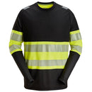 Snickers 2430 High-Vis Klasse 1 T-Shirt Met Lange Mouwen Black - Hv Yellow