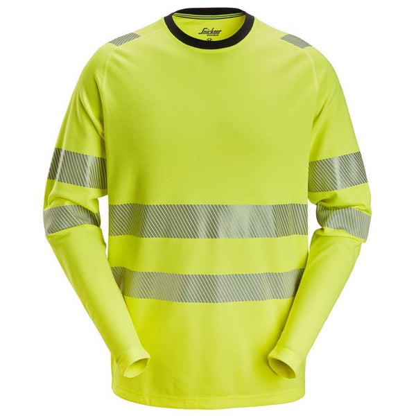 Snickers 2431 High-Vis Klasse 2/3 T-Shirt Met Lange Mouwen Hv Yellow - Base