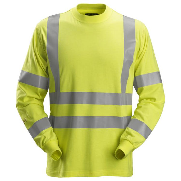 Snickers 2461 Protecwork T-Shirt Met Lange Mouwen High-Vis Klasse 3 Hv Yellow - Base
