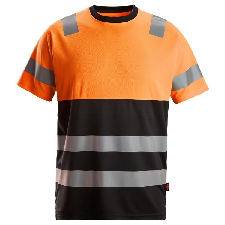 Snickers 2535 High-Vis Klasse 1 T-Shirt Black - Hv Orange