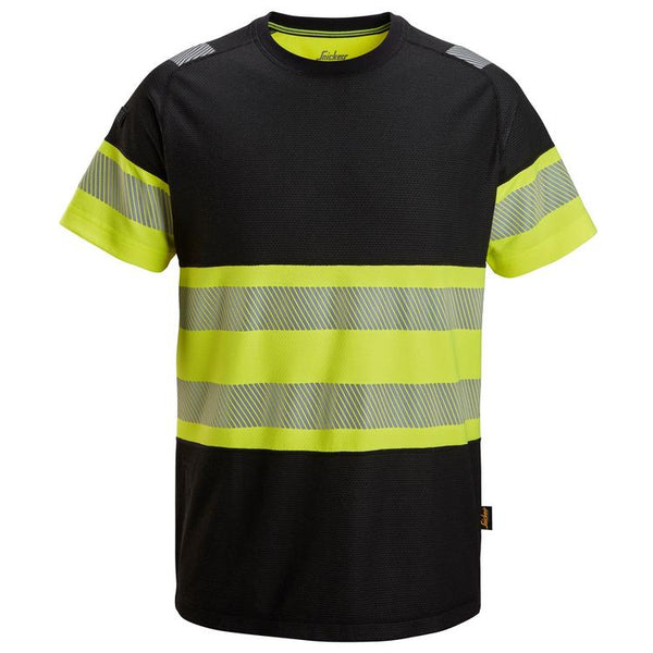 Snickers 2538 High-Vis Klasse 1 T-Shirt Black - Hv Yellow