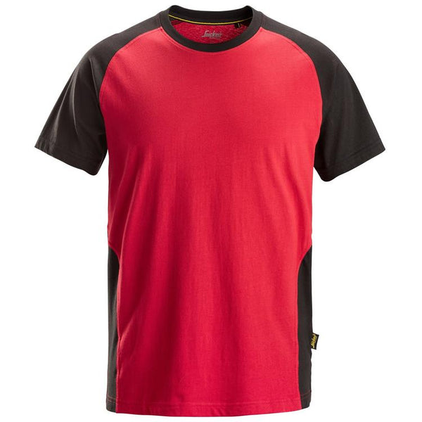 Snickers 2550 Tweekleurig T-Shirt Chili Red - Black