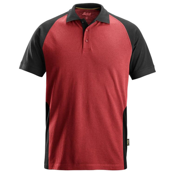 Snickers 2750 Tweekleurig Polo Shirt Chili Red - Black