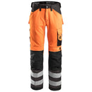 Snickers 3333 High-Vis Werkbroek Klasse 2 Hv Orange - Muted Black