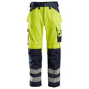 Snickers 3333 High-Vis Werkbroek Klasse 2 Hv Yellow - Navy