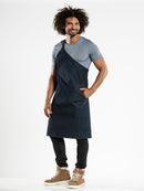 Horecakledij Chaud Devant Skew Blue Denim Schort