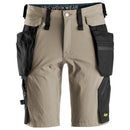 Snickers 6108 Litework Kortebroek+ Met Afneembare Holsterzakken Khaki - Black