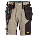 Snickers 6110 Litework 37.5 Korte Werkbroek Met Holsterzakken Khaki - Black
