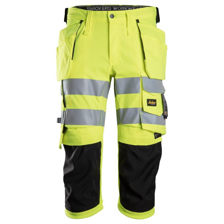 Snickers 6138 High-Vis Klasse 1/2 Stretch Pirate Broek Met Holsterzakken Hv Yellow - Black