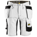 Snickers 6141 Allroundwork Stretch Korte Broek Met Holsterzakken White - Black