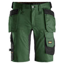 Snickers 6141 Allroundwork Stretch Korte Broek Met Holsterzakken Forest Green - Black