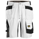 Snickers 6151 Allroundwork Stretch Loose Fit Korte Werkbroek Met Holsterzakken White - Black