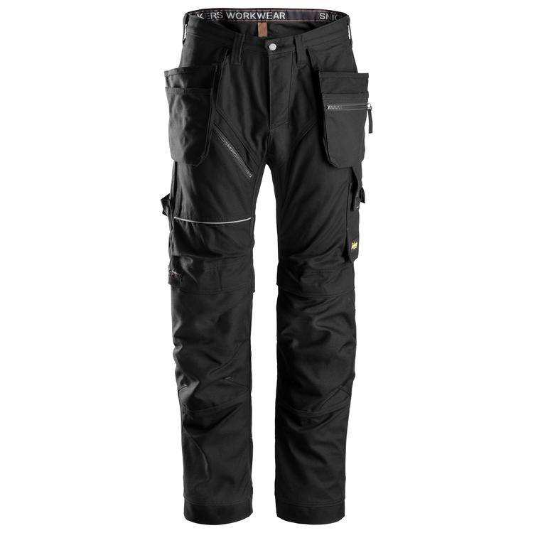 Snickers 6215 Ruffwork Katoen Werkbroek+ Met Holsterzakken Black