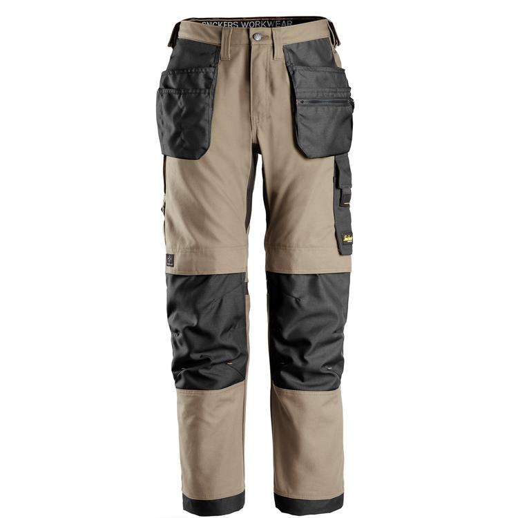 Snickers 6224 Allroundwork Canvas+ Werkbroek Met Holsterzakken Khaki - Black