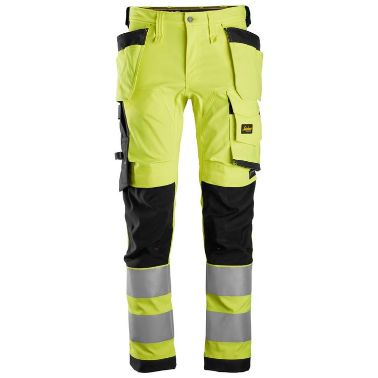 Snickers 6243 Allround High-Vis Stretch Werkbroek Met Holsterzakken Kl2 Hv Yellow - Black