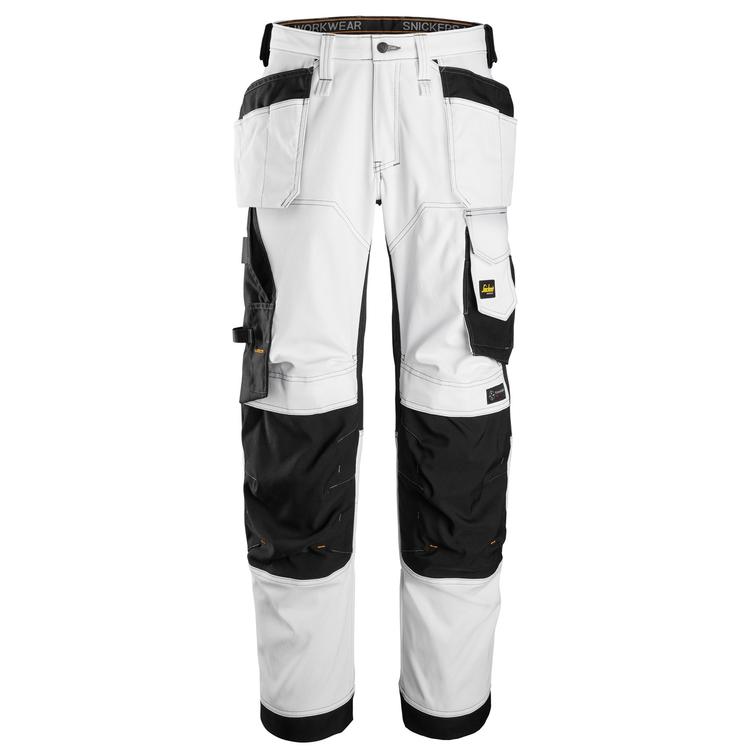 Snickers 6251 Allroundwork Stretch Loose Fit Werkbroek+ Met Holsterzakken White - Black