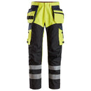 Snickers 6265 Protecwork Werkbroek Met Versterkt Voorpand Holsterzakken High-Vis Klasse 1 Hv Yellow - Navy