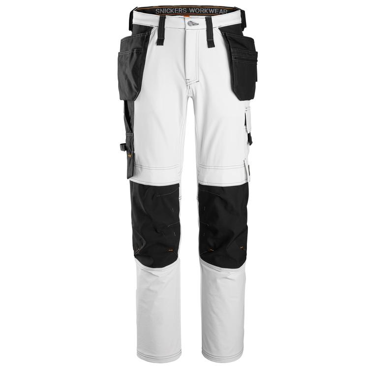 Snickers 6271 Full Stretch Werkbroek Met Holsterzakken White - Black