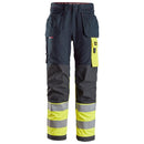 Snickers 6276 Protecwork Werkbroek Met Holsterzakken High-Vis Klasse 1 Navy - Hv Yellow
