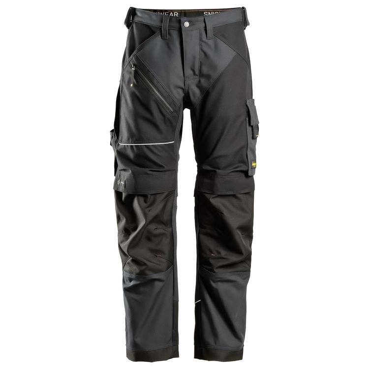 Snickers 6314 Ruffwork Canvas+ Werkbroek+ Steel Grey - Black