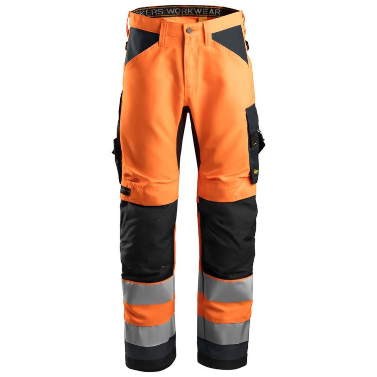 Snickers 6331 Allroundwork High-Vis Werkbroek+ Klasse 2 Hv Orange - Steel Grey