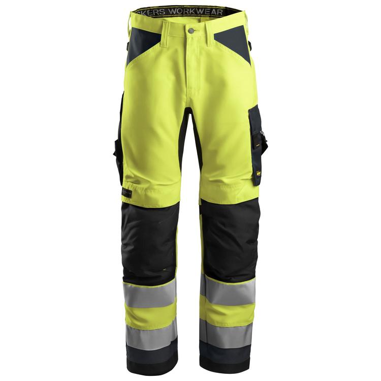 Snickers 6331 Allroundwork High-Vis Werkbroek+ Klasse 2 Hv Yellow - Steel Grey