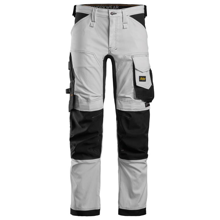 Snickers 6341 Allroundwork Stretch Werkbroek White - Black