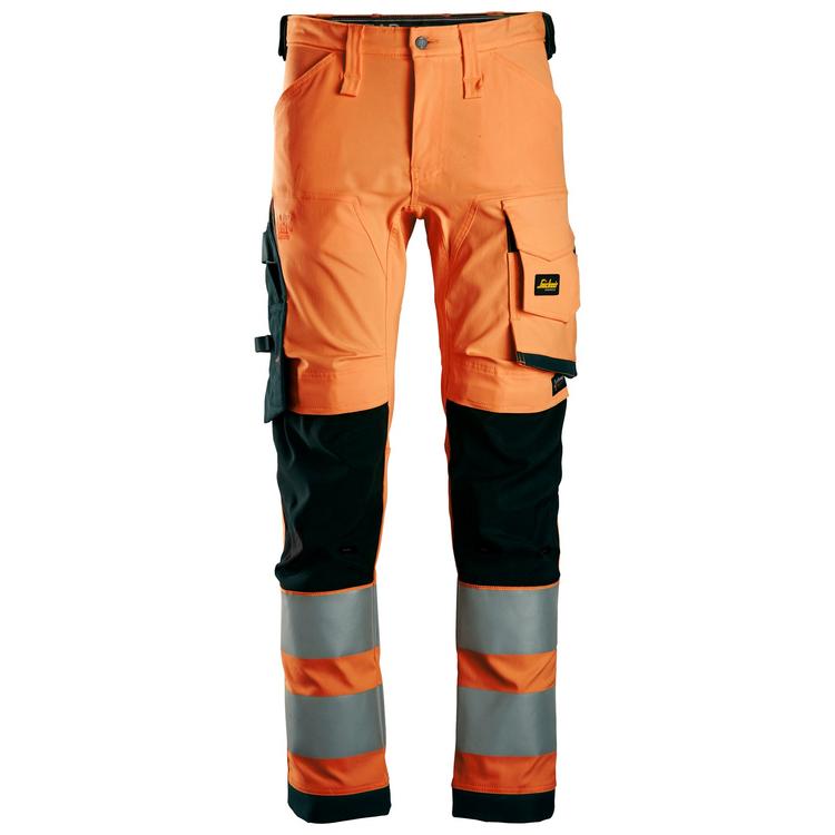 Snickers 6343 High-Vis Klasse 2 Stretch Werkbroek Hv Orange - Black