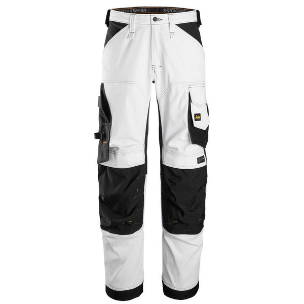 Snickers 6351 Allroundwork Stretch Loose Fit Werkbroek+ White - Black