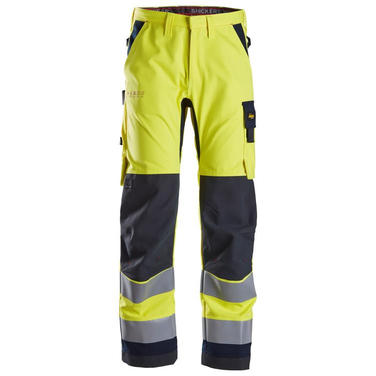 Snickers 6360 Protecwork Werkbroek High-Vis Klasse 2 Hv Yellow - Navy