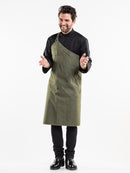 Horecakledij Chaud Devant Skew Green Denim Schort