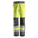 Snickers 6530 Allroundwork High-Vis Waterproof Shell Broek Klasse 2 Hv Yellow - Steel Grey