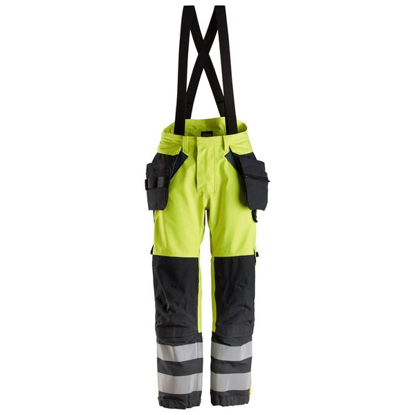 Snickers 6568 Protecwork Waterproof Shell Broek Klasse 2 Hv Yellow - Navy