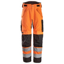 Snickers 6630 High-Vis Klasse 2 Waterproof 37.5 2-Laags Licht Gewatteerde Werkbroek Hv Orange - Black