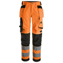 Snickers 6743 High-Vis Klasse 2 Dames Stretchbroek Met Holsterzakken Hv Orange - Black