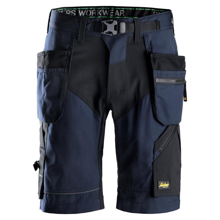 Snickers 6904 Flexiwork Korte Werkbroek+ Met Holsterzakken Navy - Black