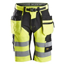 Snickers 6933 Flexiwork High-Vis Korte Broek+ Met Holsterzakken Klasse 1 Hv Yellow - Black