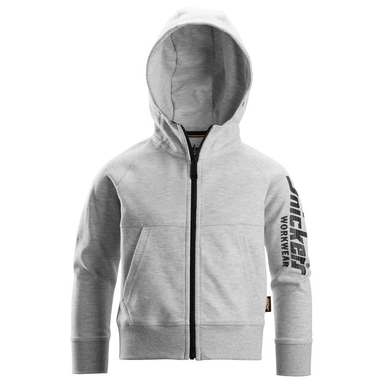 Snickers 7512 Junior Logo Full-Zip Hoodie Light Grey Melange - Base