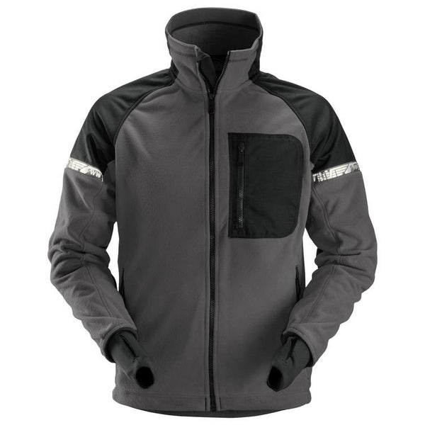 Snickers 8005 Allroundwork Windproof Fleece Jack Steel Grey - Black